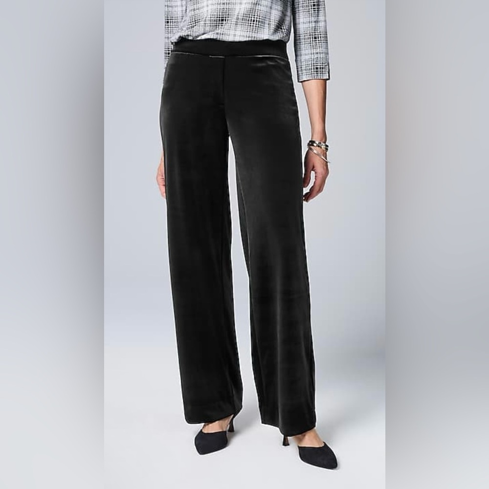 J. Jill Wearever Velvet Knit Straight Leg Trousers